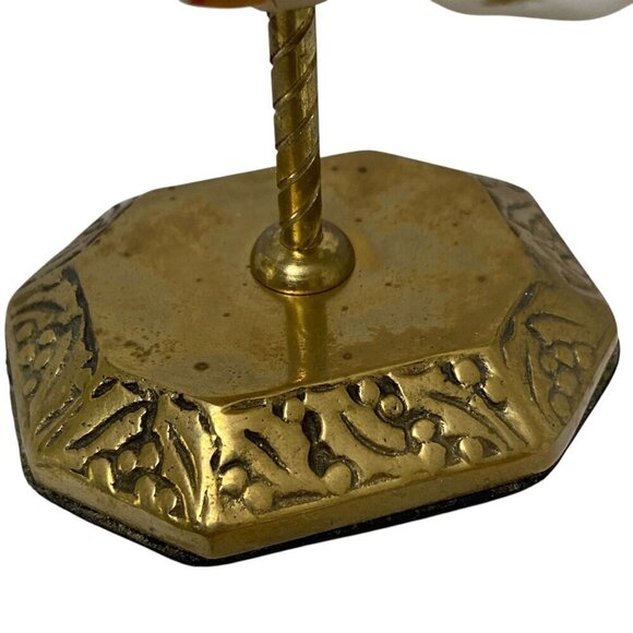 Christmas Carousel Horse Figurine Ceramic Brass 4" Holiday Decor - Picture 7 of 10